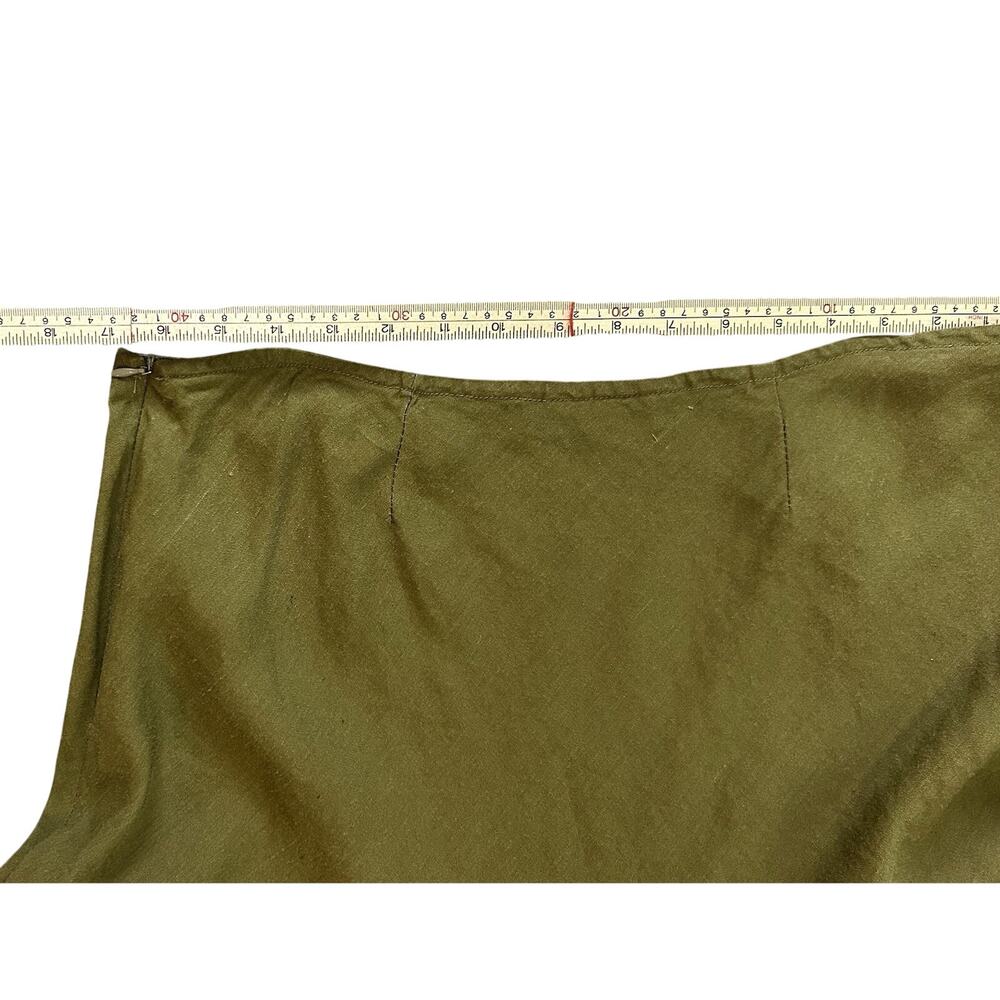 Ashley Stewart Boho Cottage Core Size 14 Lagenlook Layered Army Green Skirt - Picture 5 of 8